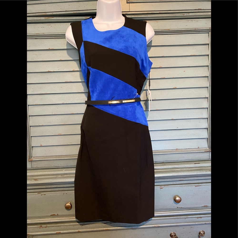 Calvin Klein Faux Suede belted Dress